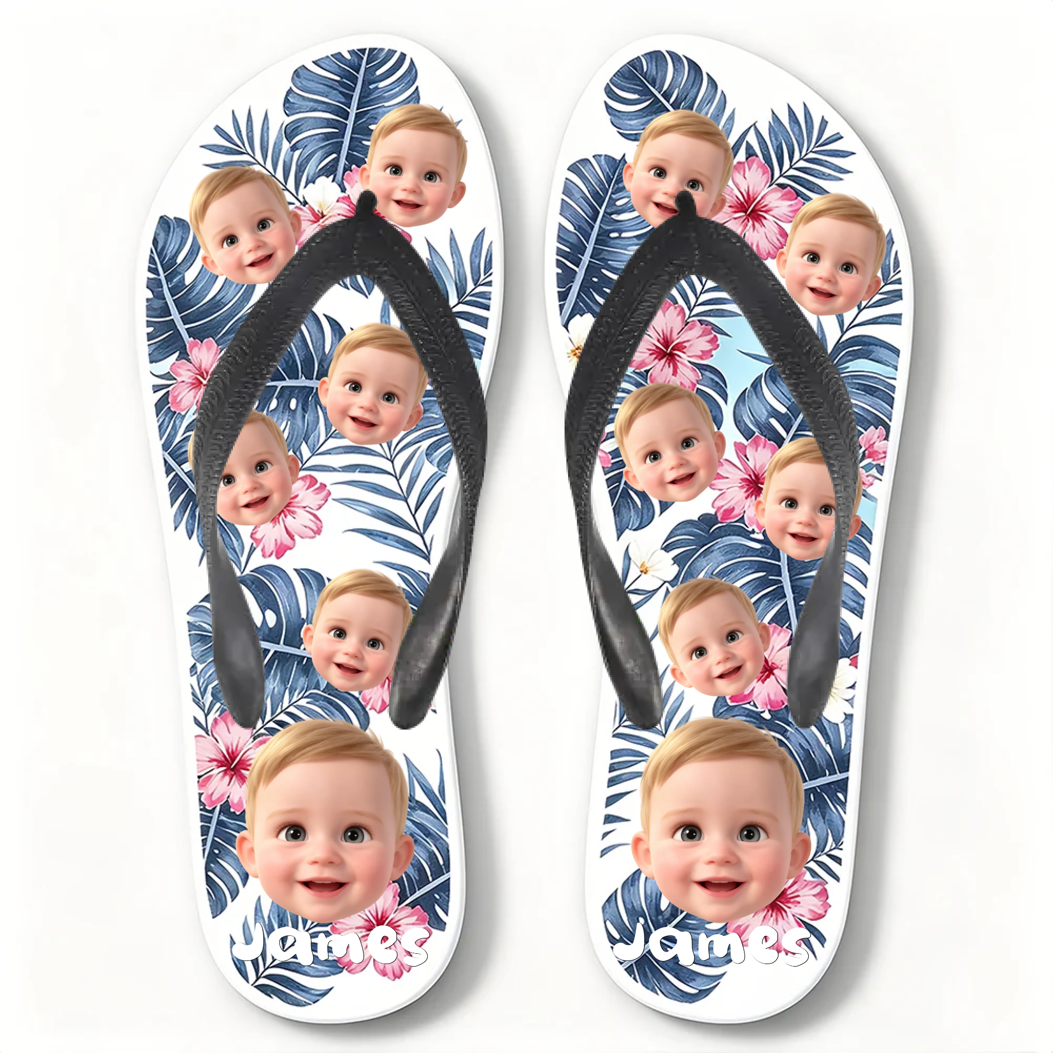 Customized printed flip-flops, customized pictures, summer beach sandals - personalized gifts for you!
