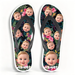 Customizable summer printed slippers - Personalized photos - A gift for your friends or pets