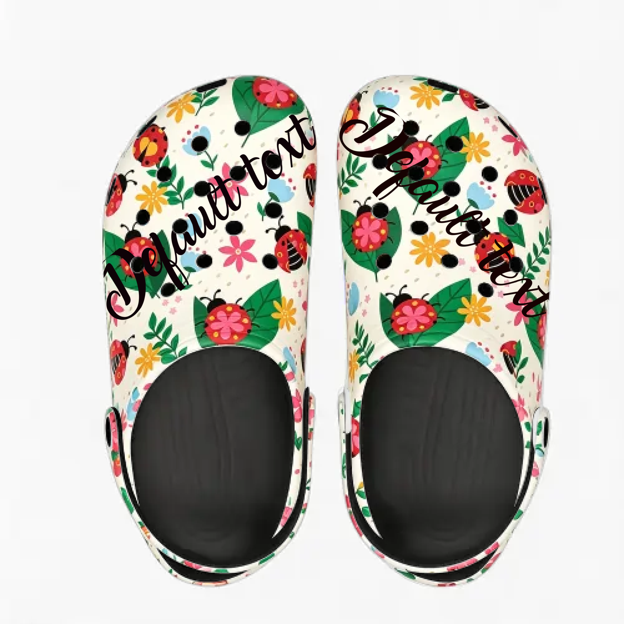Customized Content beetle and flower slippers, casual outdoor couple-style slip-on shoes