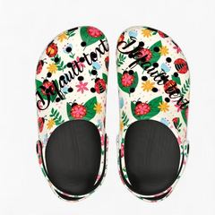 Customized Content beetle and flower slippers, casual outdoor couple-style slip-on shoes