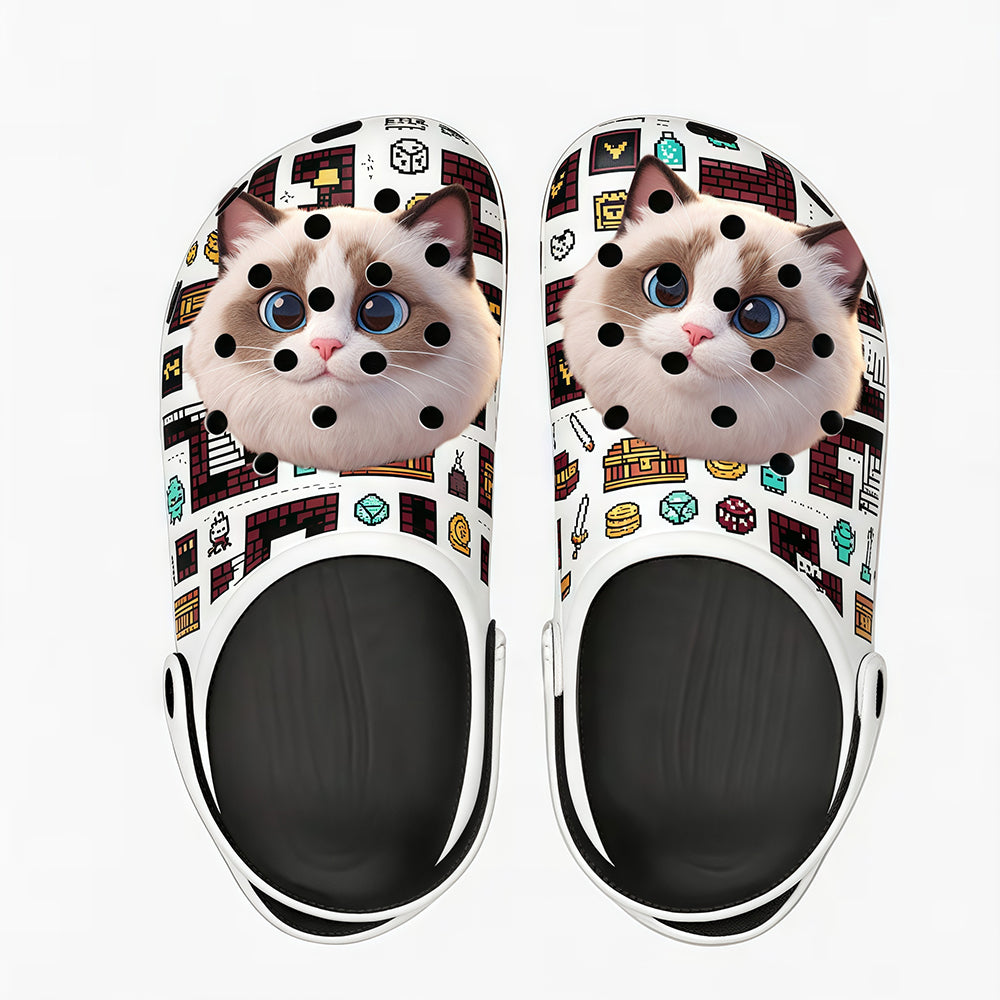 Upload your own photos to customize your slippers. DND tabletop game print - ankle sandals, customizable images, casual outdoor beach slippers, suitable for TTRPG enthusiasts.