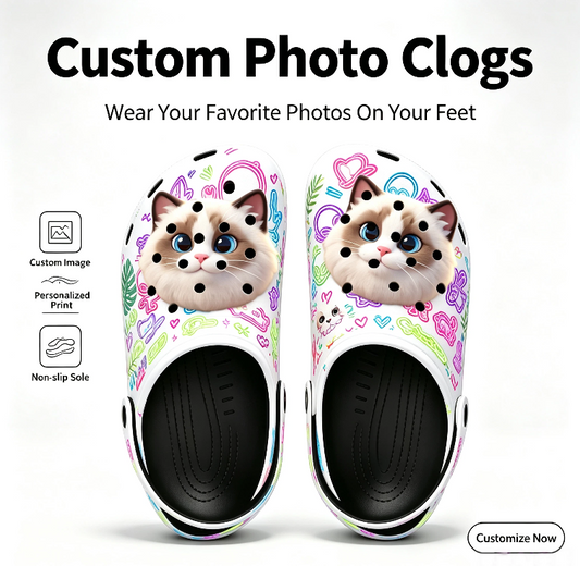 Upload Photos to Customize Y2K Style Printed Casual Slippers - Custom Gift for Goth and Y2K Lovers