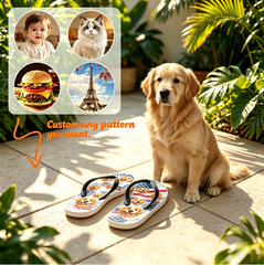 Customized printed flip-flops, customized pictures, summer beach sandals - personalized gifts for you!