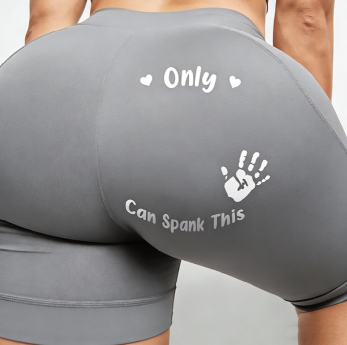 Custom Photo Certified Spanking Zone - Couple Personalized Custom Biker Leggings - Gifts For Wife, Anniversary