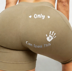 Custom Photo Certified Spanking Zone - Couple Personalized Custom Biker Leggings - Gifts For Wife, Anniversary
