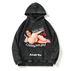 Customized sweatshirt featuring a sexy and humorous couple image - A customized anniversary or wedding gift for couples or individuals