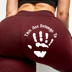 Personalized “This Ass Belongs To” Handprint Leggings