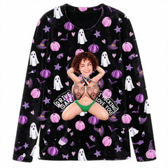 Personalized long-sleeved pajamas - Halloween surprise gift - Sexy and humorous couple double portrait