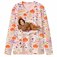 Personalized long-sleeved pajamas - Customized sexy and humorous couple pattern - Halloween surprise gift