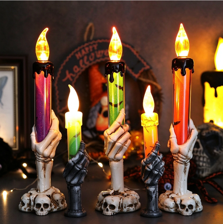 Halloween electronic wax candle lamp - LED ghost hands night light