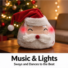Electric swaying Christmas plush hat, with music and light effects. An interesting holiday prank gift that is suitable for wearing at parties.