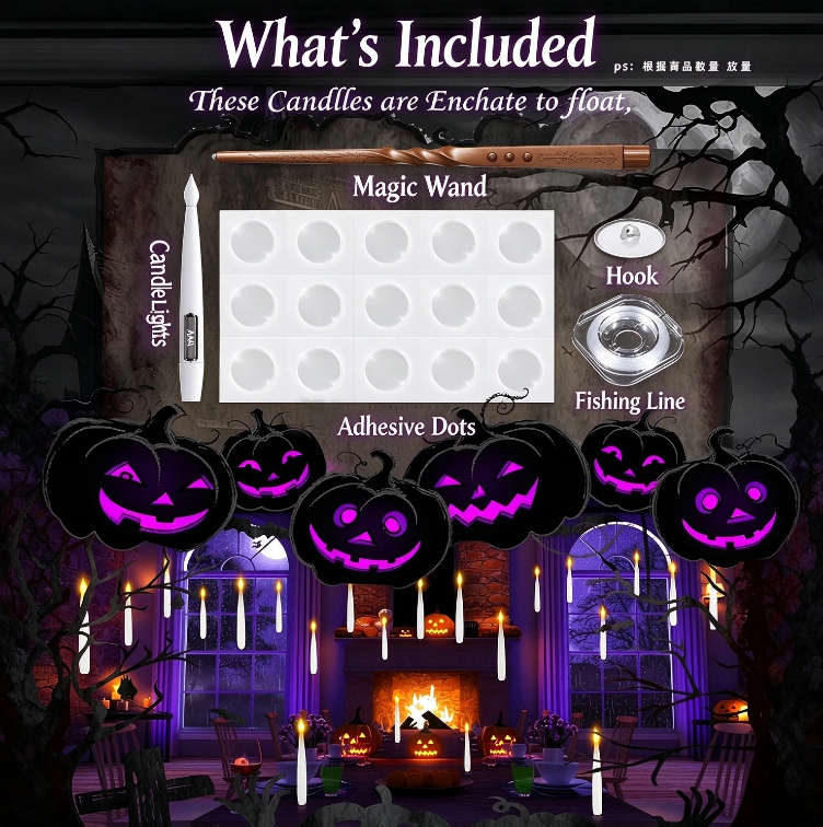 Floating remote control candle lamp - LED imitation candle. Suitable for Halloween and Christmas decorations.