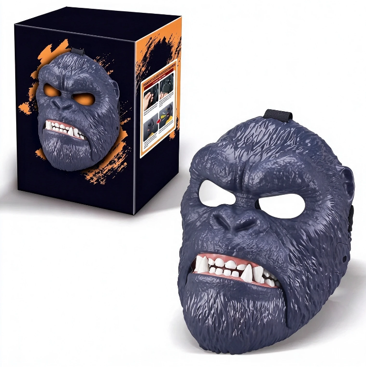 Moving jaw dinosaur mask with roaring sound, animal role-playing mask, Halloween prank funny helmet