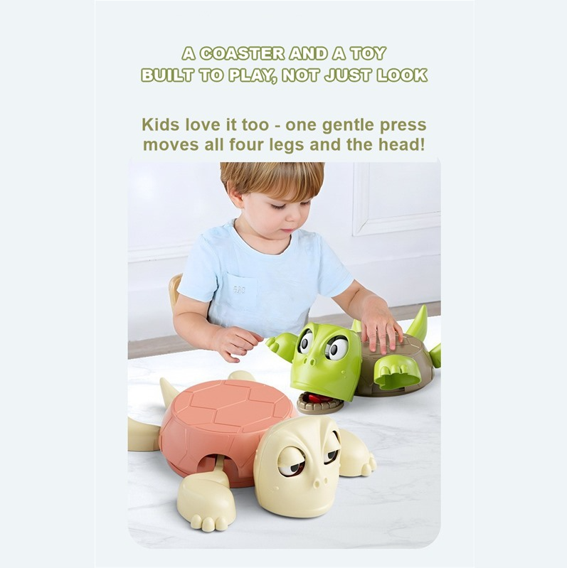 Surprise Pop-up Turtle Prank Cup Coaster, Funny Scare Toy