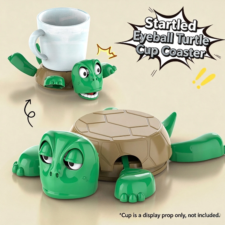 Surprise Pop-up Turtle Prank Cup Coaster, Funny Scare Toy