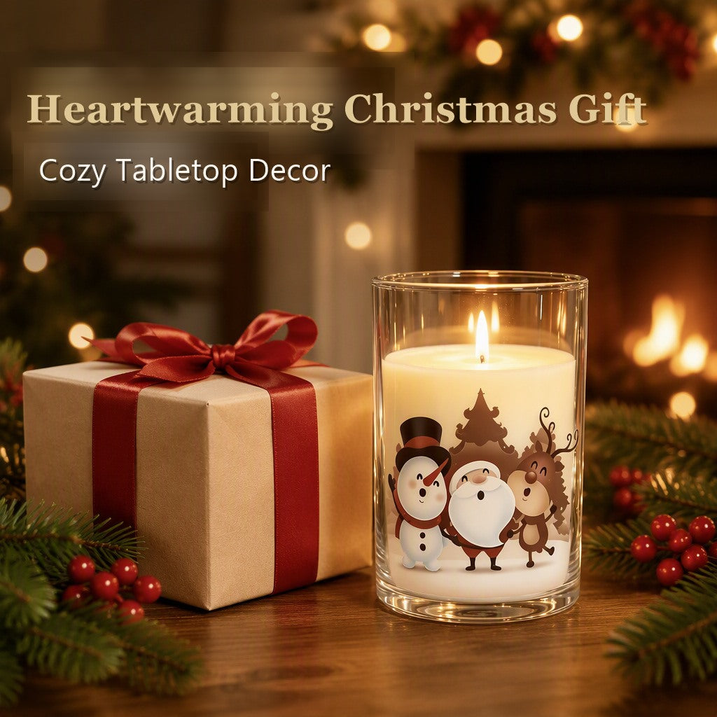 Christmas electronic candle holder -  LED decorative item - Santa Claus, snowman and reindeer pattern gift