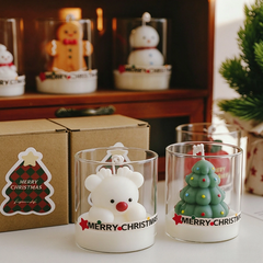 Holiday Cuties: Christmas Bubble Candles in a Glass — Gift-Ready