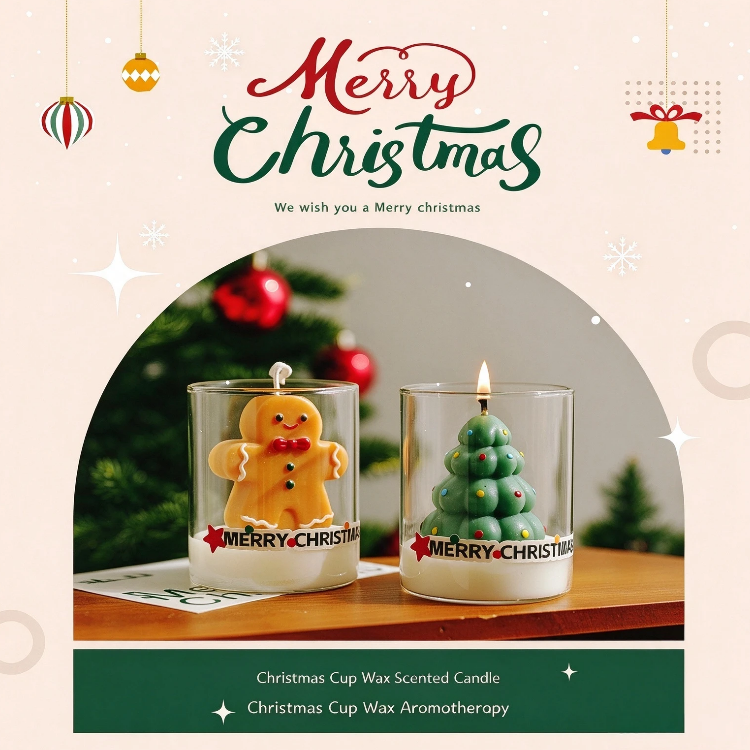 Holiday Cuties: Christmas Bubble Candles in a Glass — Gift-Ready