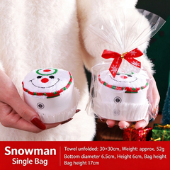 Christmas towel gift box with embroidered gift and cartoon figurines
