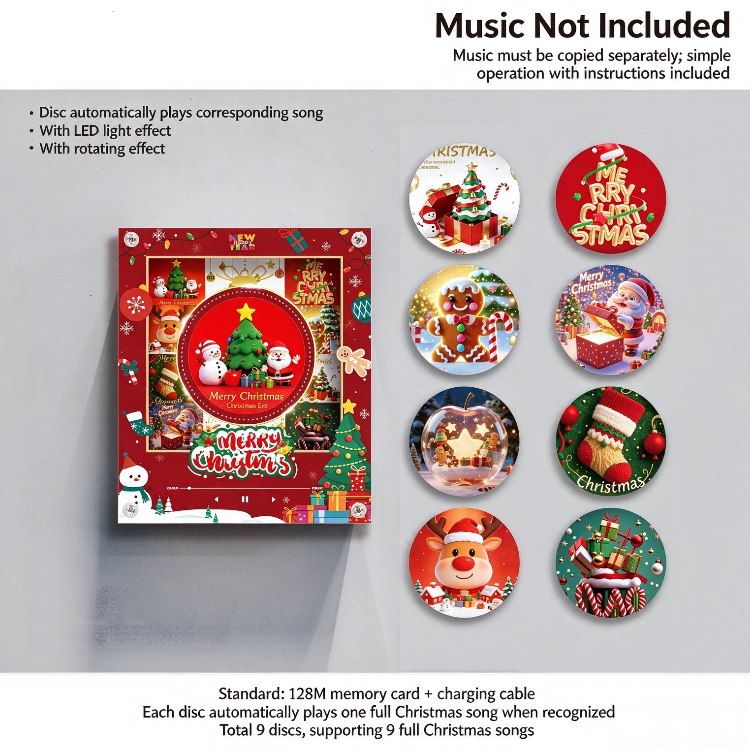 Christmas NFC music fridge magnet creative gift music player 9 CD discs magnetic decoration