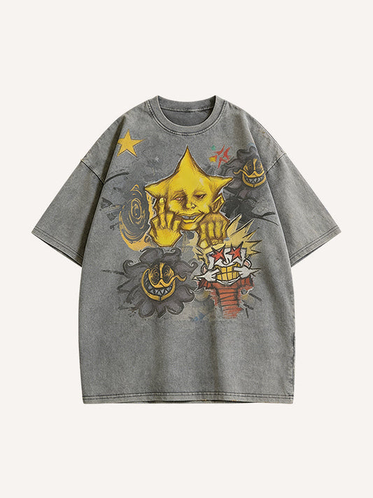 Even the Stars Despise You Printed Washed Short Sleeve