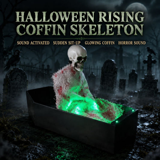 Halloween voice-controlled coffin skeleton motion props