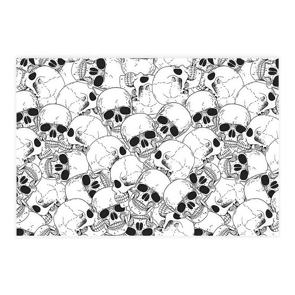 Black and White Skull Pattern Gothic Grunge Throw Blanket