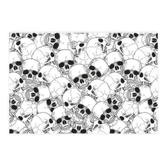 Black and White Skull Pattern Gothic Grunge Throw Blanket