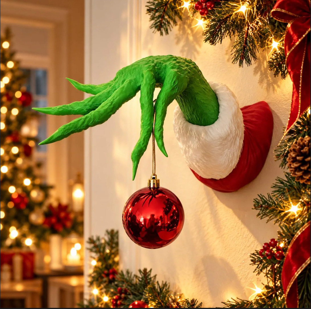 Whimsical 3D "Monster Hand" Christmas Wall Decoration
