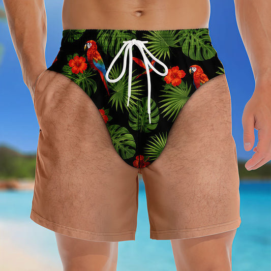 Custom Funny Men Swim Trunks - Personalized Summer Vacation And Travel Gifts For Men - Looking Good Naturally