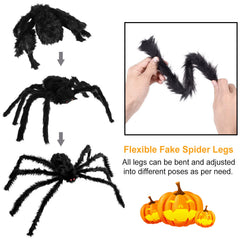 49 inch bendable black spider with a 126 inch stretch web - product photo 7 of 10