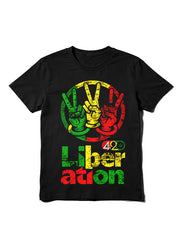 Vintage Rasta 420 Liberation Peace Sign Graphic T-Shirt