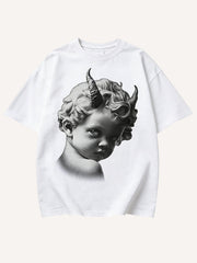 Vintage Devil Horn Cherub Graphic T-Shirt