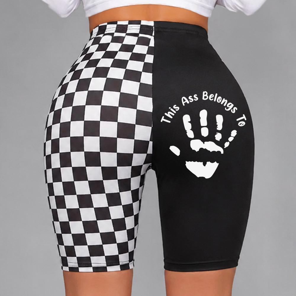Customized handprint personalized text split-style five-part yoga shorts