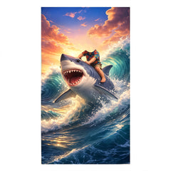 Personalized Shark Beach Towel, Custom Kids Pool Towels with Name, Summer Gift for Boys.