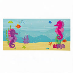 Vibrant Seahorse Underwater World Kids' 30x60 Beach Towel
