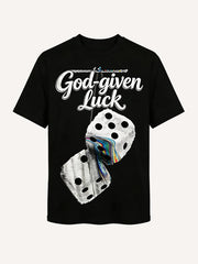 Vintage "God-given Luck" Melting Dice Graphic T-Shirt