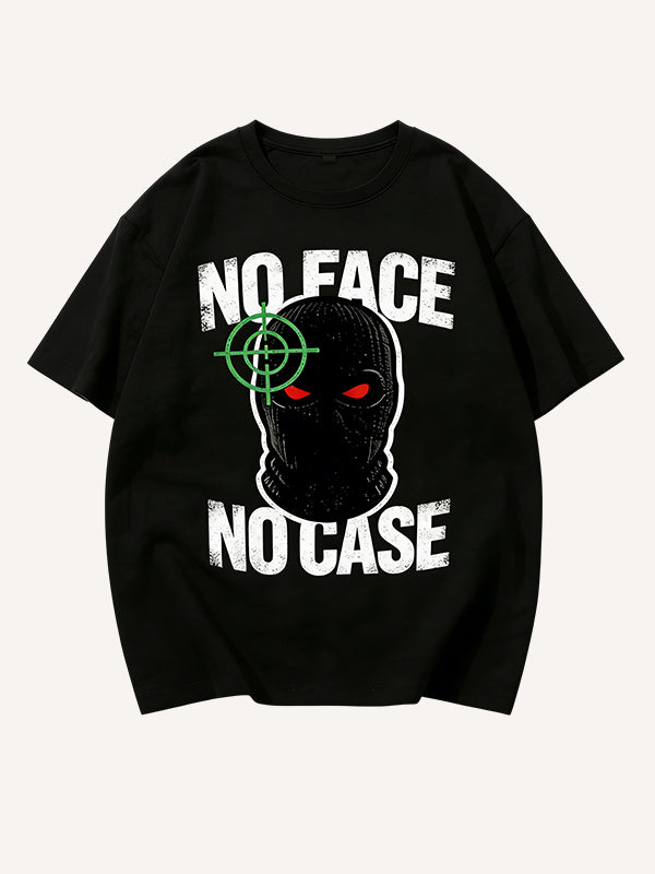 The masked person isn't necessarily wearing a Superman print short-sleeved shirt.
