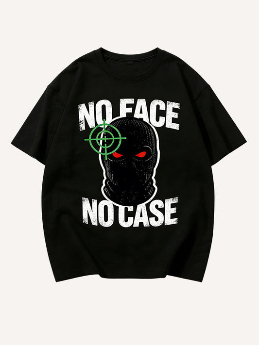 The masked person isn't necessarily wearing a Superman print short-sleeved shirt.