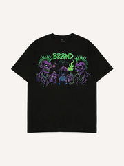 Stoner "BRAND" Weed & Skull Graphic T-Shirt