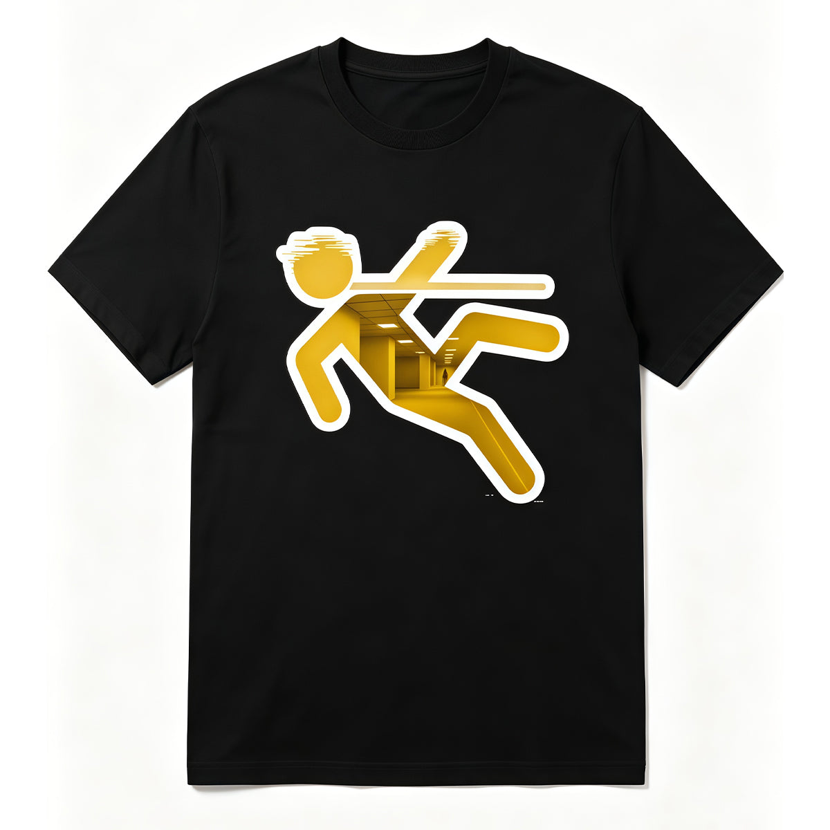 Surreal Empty Office Hallway Minimalist Art Graphic Unisex Casual Tshirt