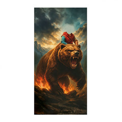 Personalized Kids Beach Towel with Face and Name, Bear Adventure Boy Gift, Bear Towels.