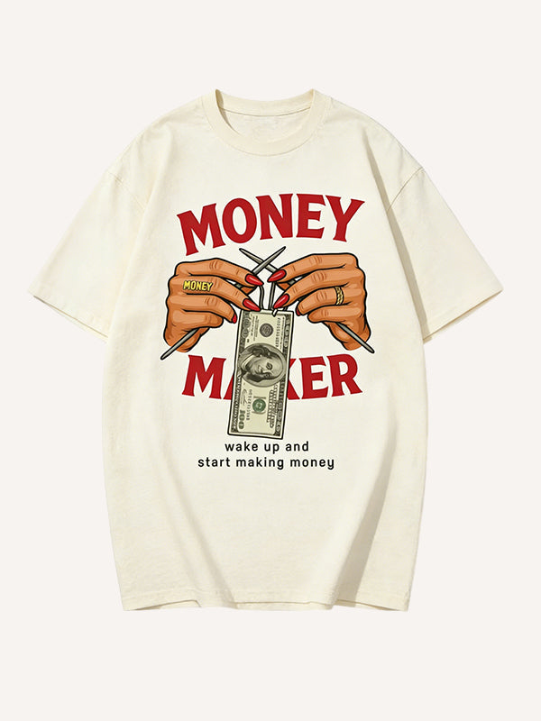 Vintage "MONEY MAKER" Dollar Bill Graphic T-Shirt