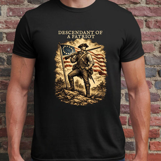 Descendant of a Patriot Shirt, Custom Revolutionary War Ancestor Tee, America 250 Shirt