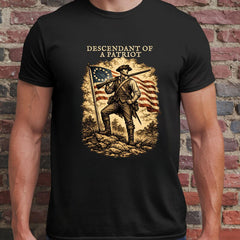 Descendant of a Patriot Shirt, Custom Revolutionary War Ancestor Tee, America 250 Shirt