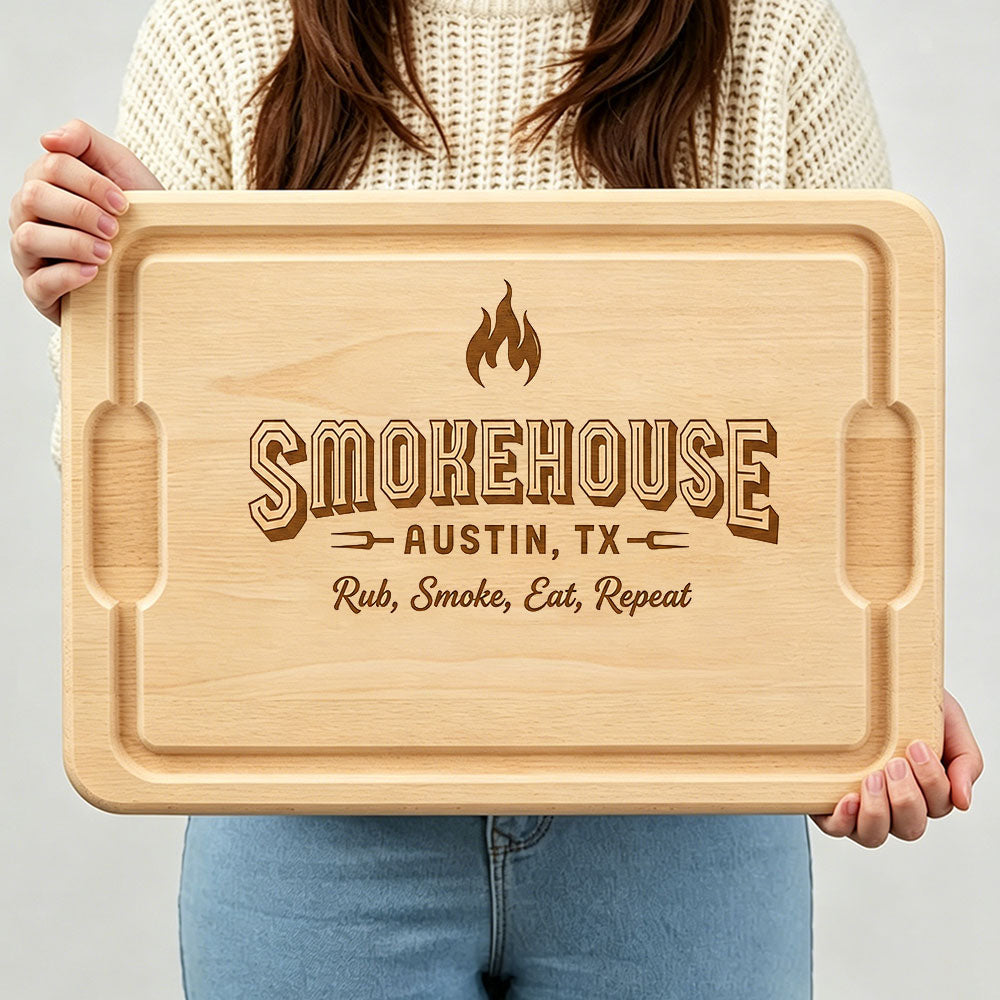 Smokehouse Personalized Hardwood Cutting Board