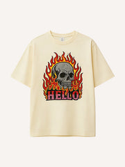 HELLO" Slogan Oversized Cotton Top