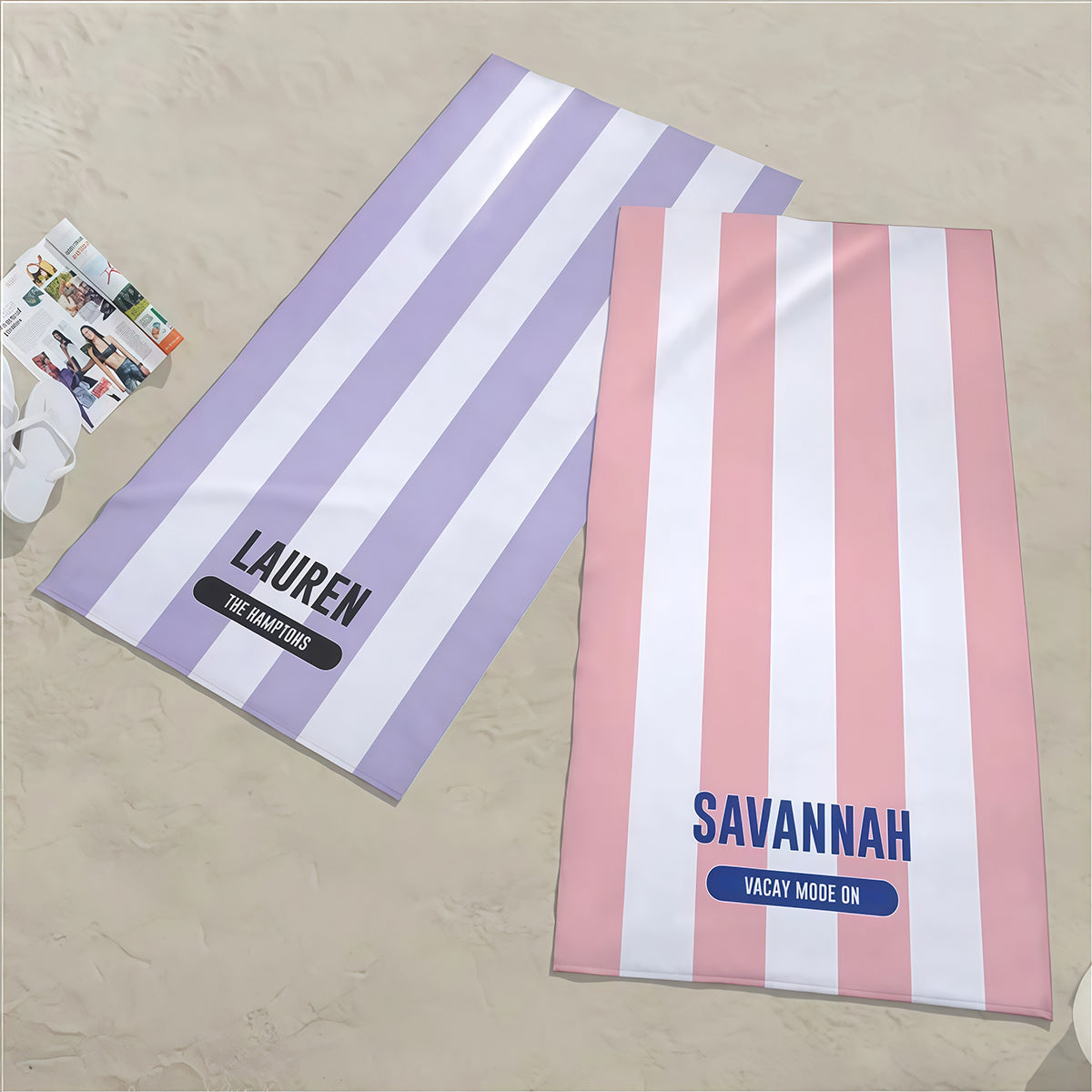 Sunkissed Stripes Personalized 30x60 Beach Towel