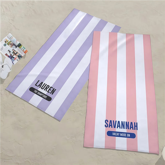 Sunkissed Stripes Personalized 30x60 Beach Towel