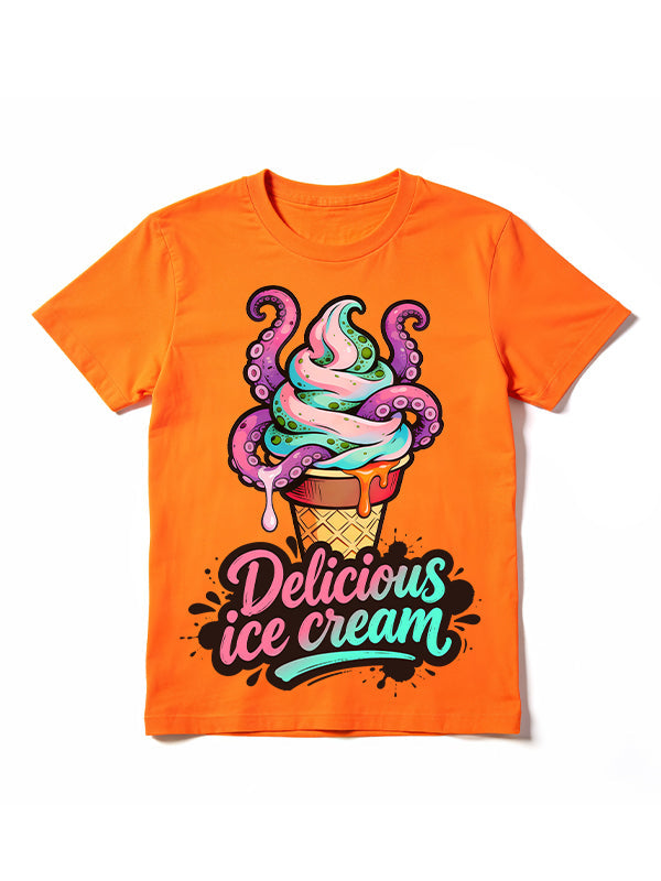 Delicious Ice Cream Tentacle Monster Streetwear Graphic Tee